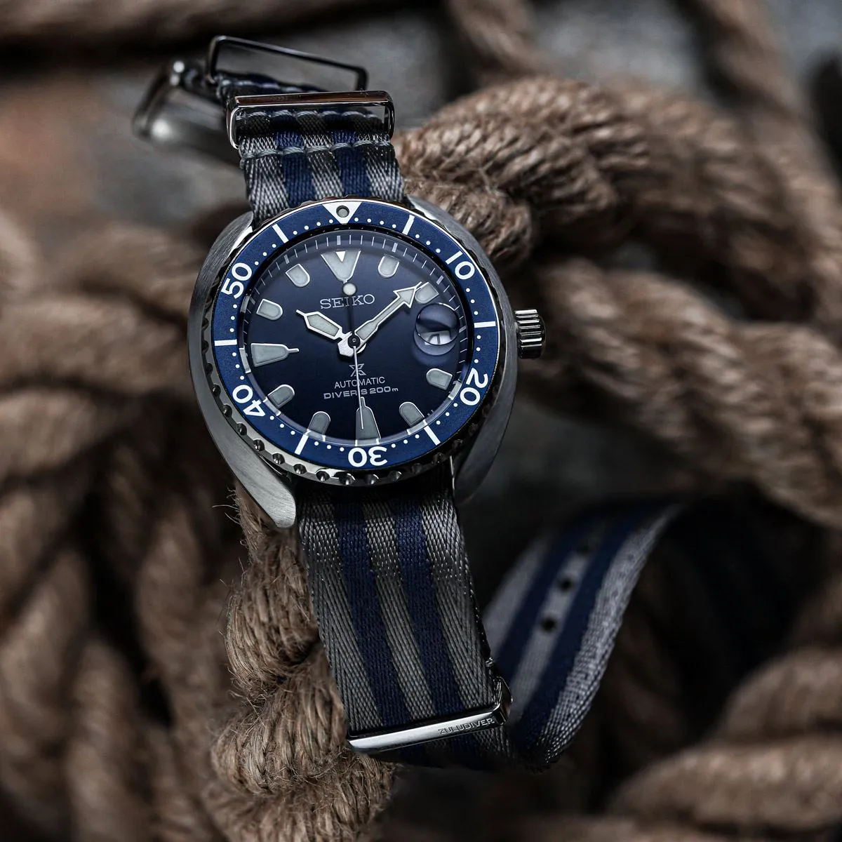 1973 British Military Watch Strap: ARMOURED - Navy Bond, Polished