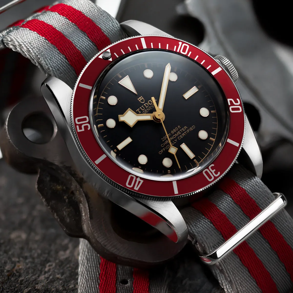 1973 British Military Watch Strap: ARMOURED - Navy Bond, Polished