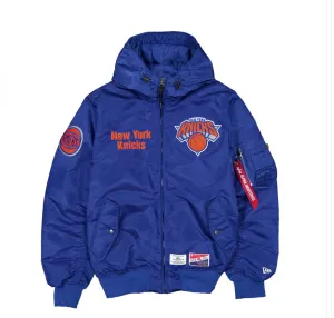Alpha  Knicks Hooded Bomber Jacket