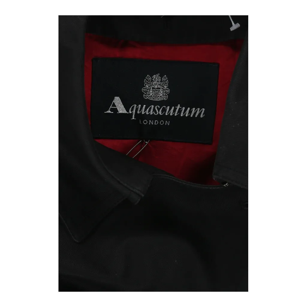 Aquascutum Trench Coat - XL Black Cotton