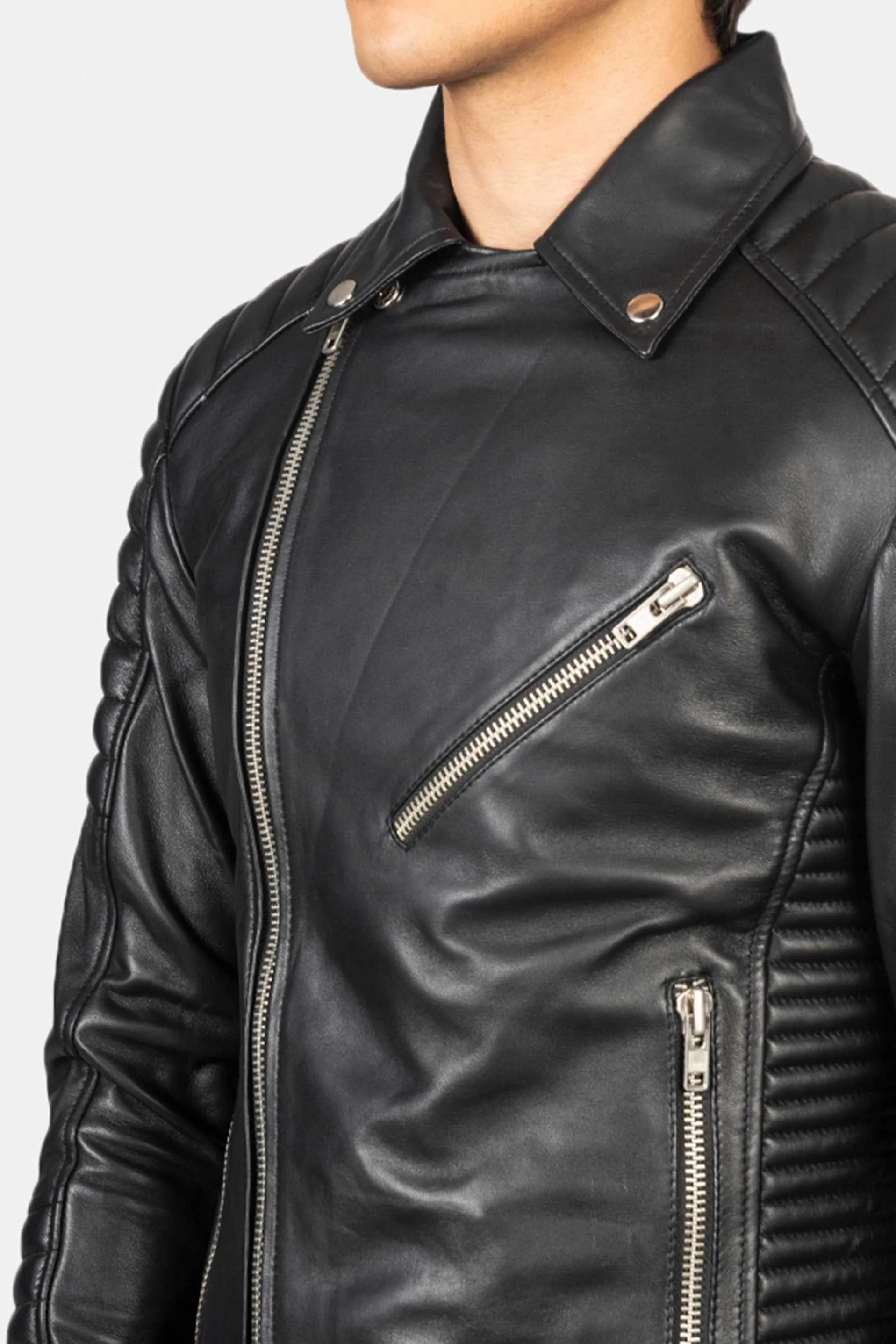 Armageddon | Men's Black Sheepskin Leather Biker Jacket