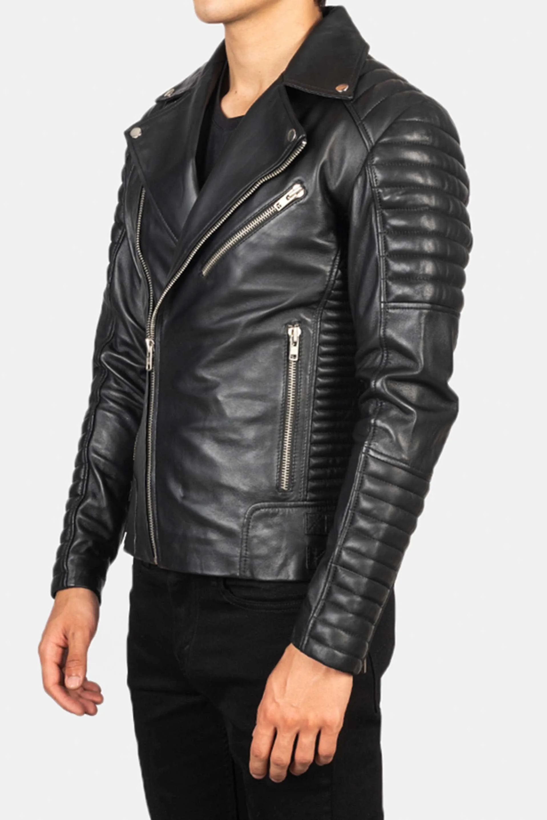 Armageddon | Men's Black Sheepskin Leather Biker Jacket