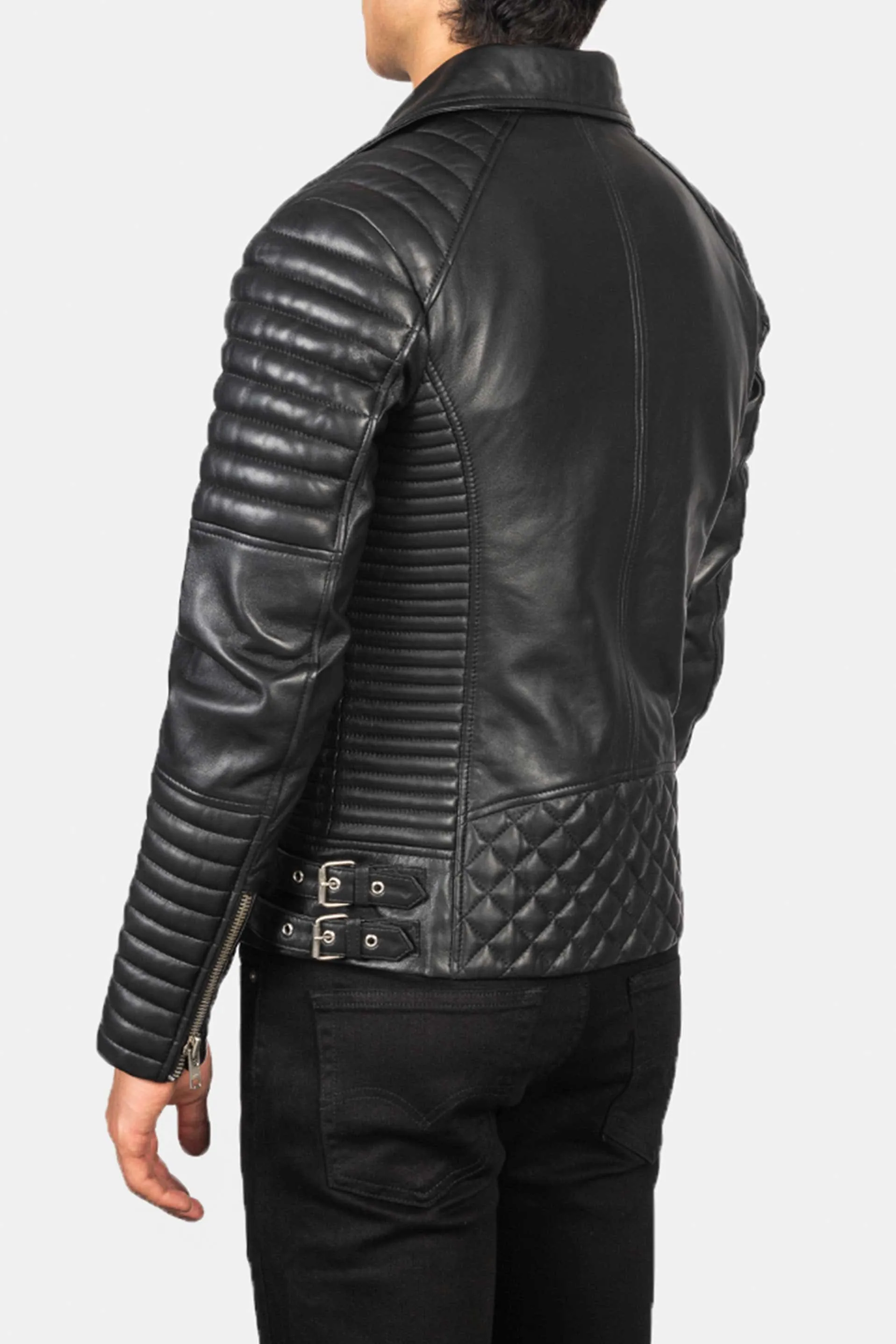 Armageddon | Men's Black Sheepskin Leather Biker Jacket