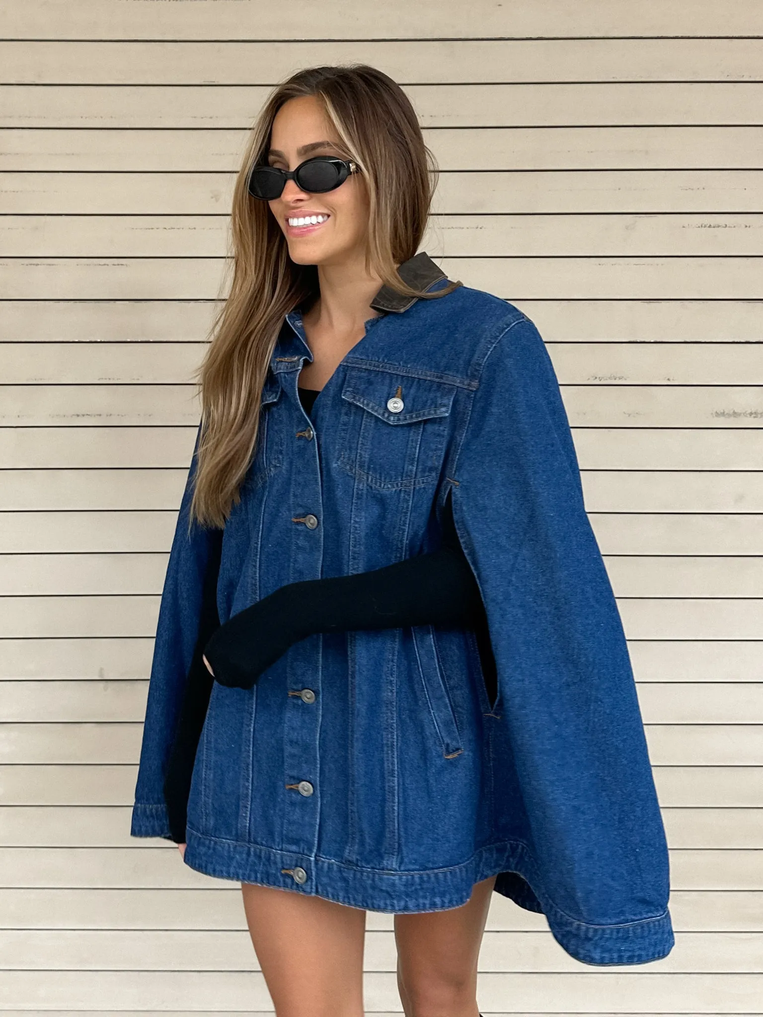 Aspen Denim Cape Jacket - Final Sale