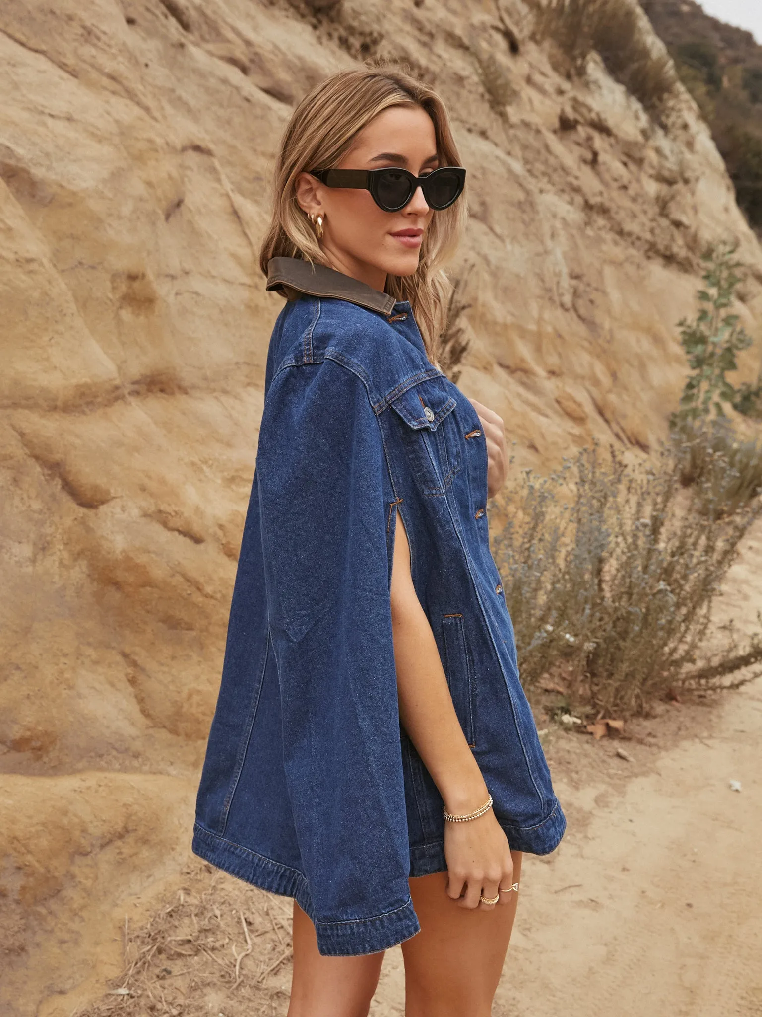 Aspen Denim Cape Jacket - Final Sale