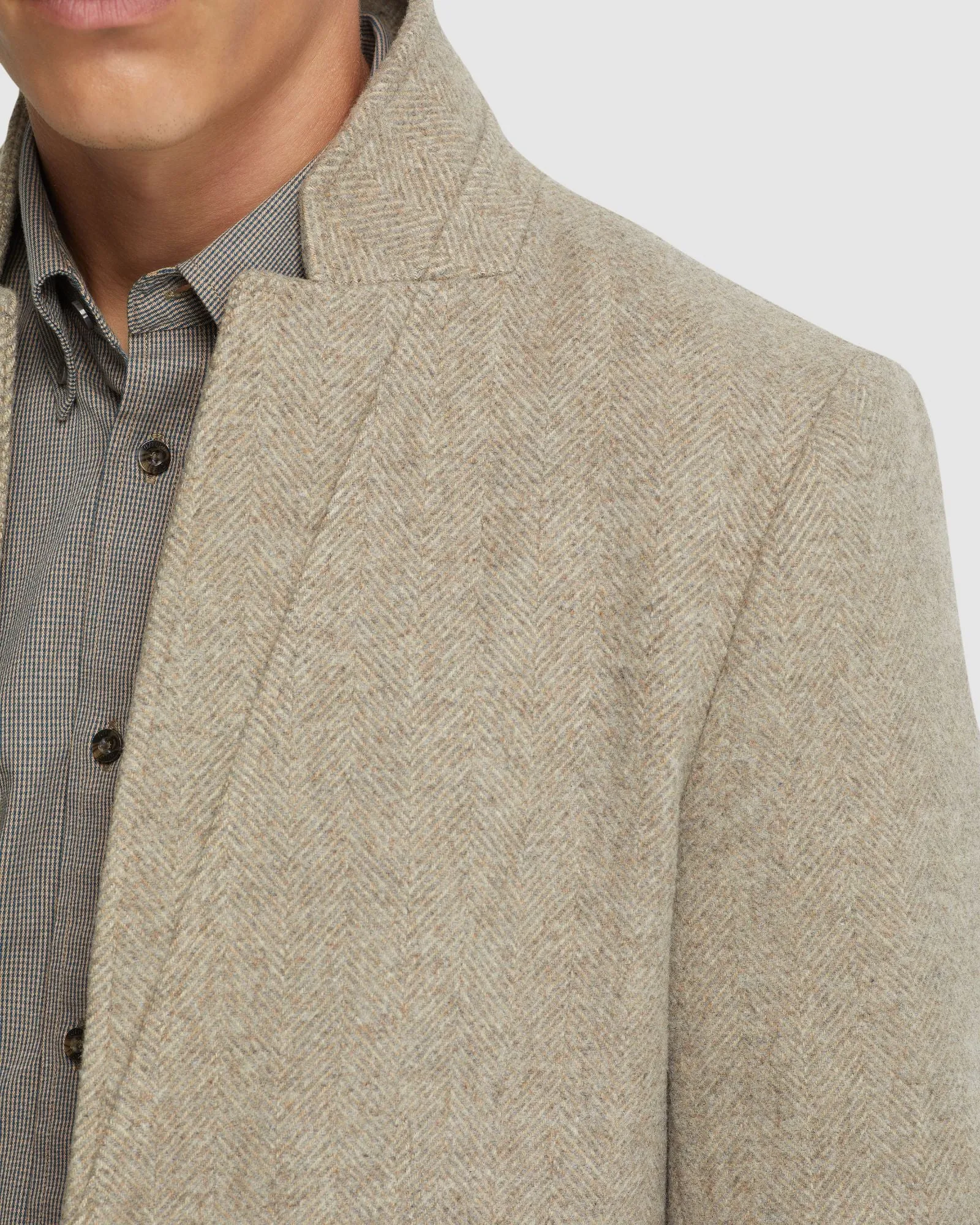Austin Herringbone Wool Rich Coat