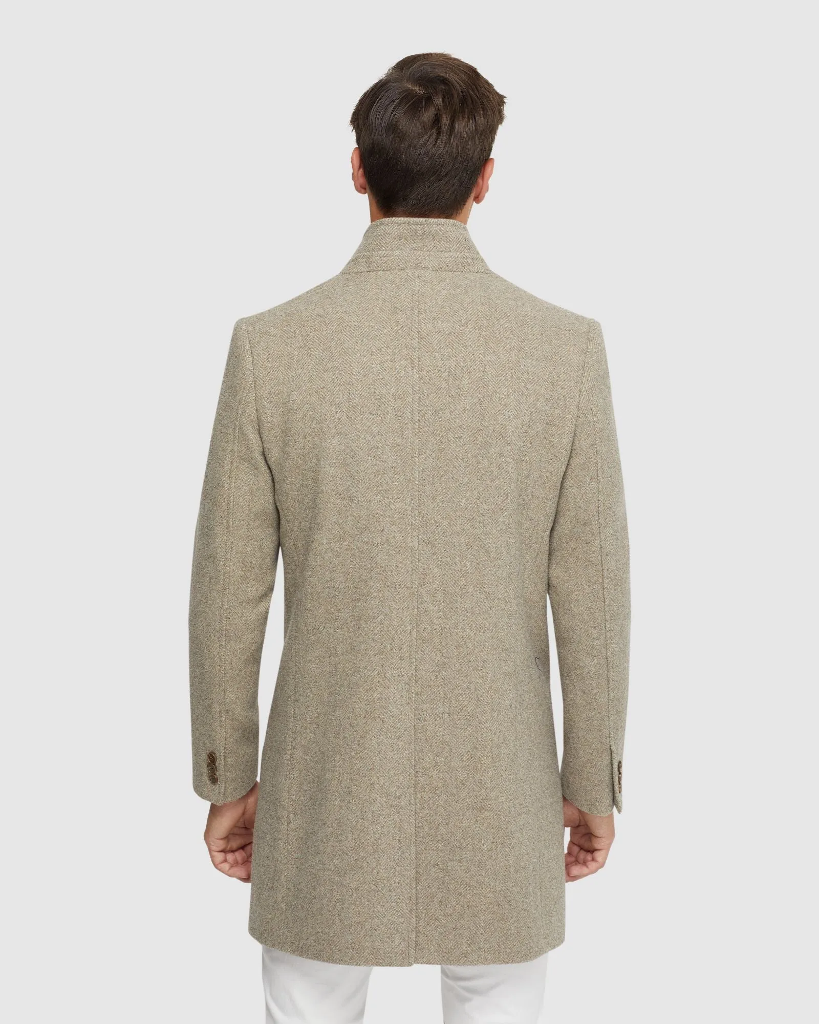 Austin Herringbone Wool Rich Coat