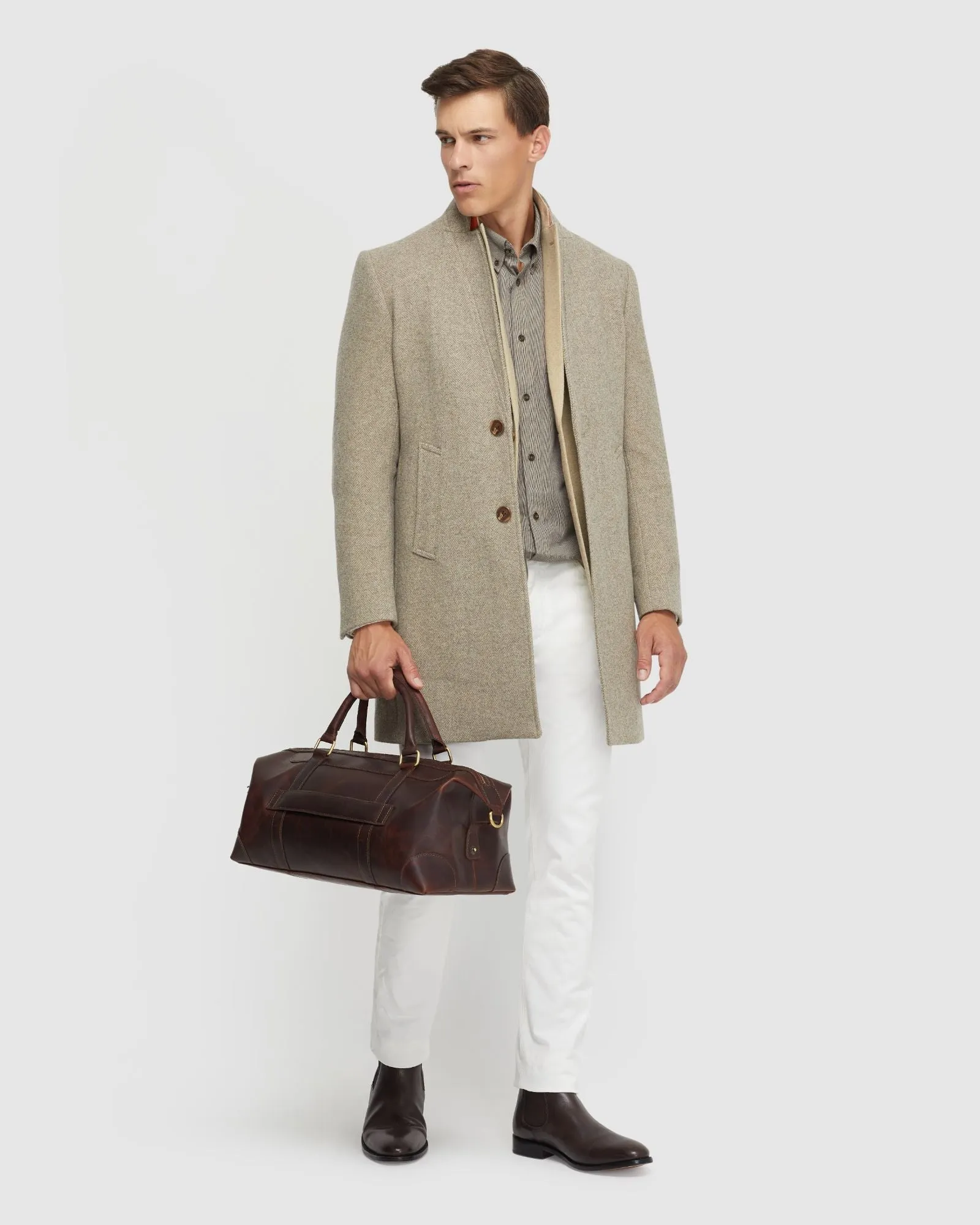 Austin Herringbone Wool Rich Coat