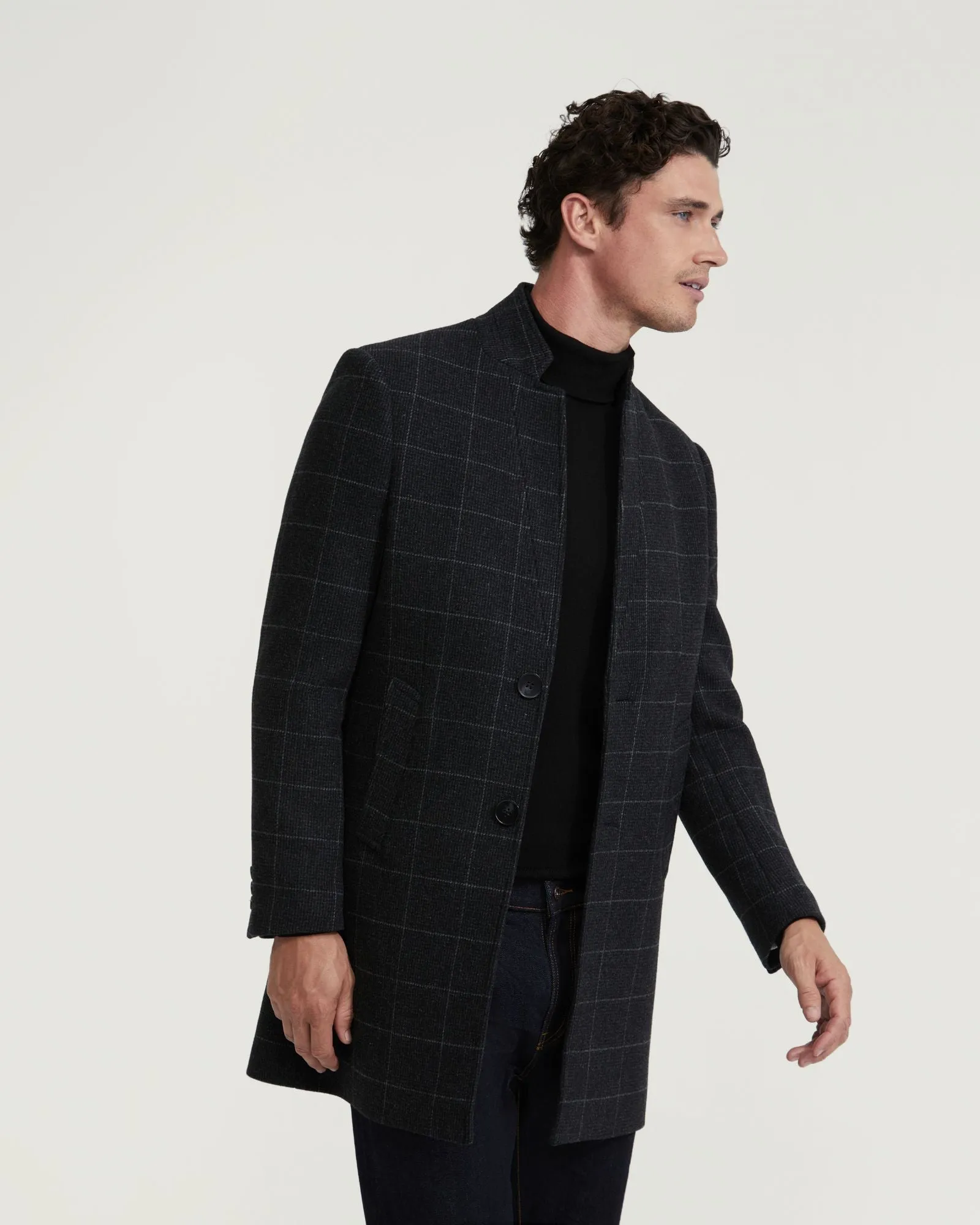 Austin Wool Rich Checked Overcoat