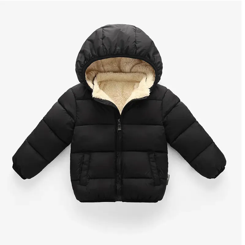 Baby/Kids Warm Plush Thicken Fur Hooded Jackets
