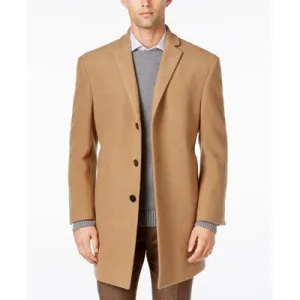 Calvin Klein Mens Slim fit Overcoat Coat 38 R Beige Solid