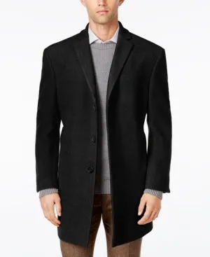 Calvin Klein Mens Slim fit Overcoat Coat 42 R Black Solid