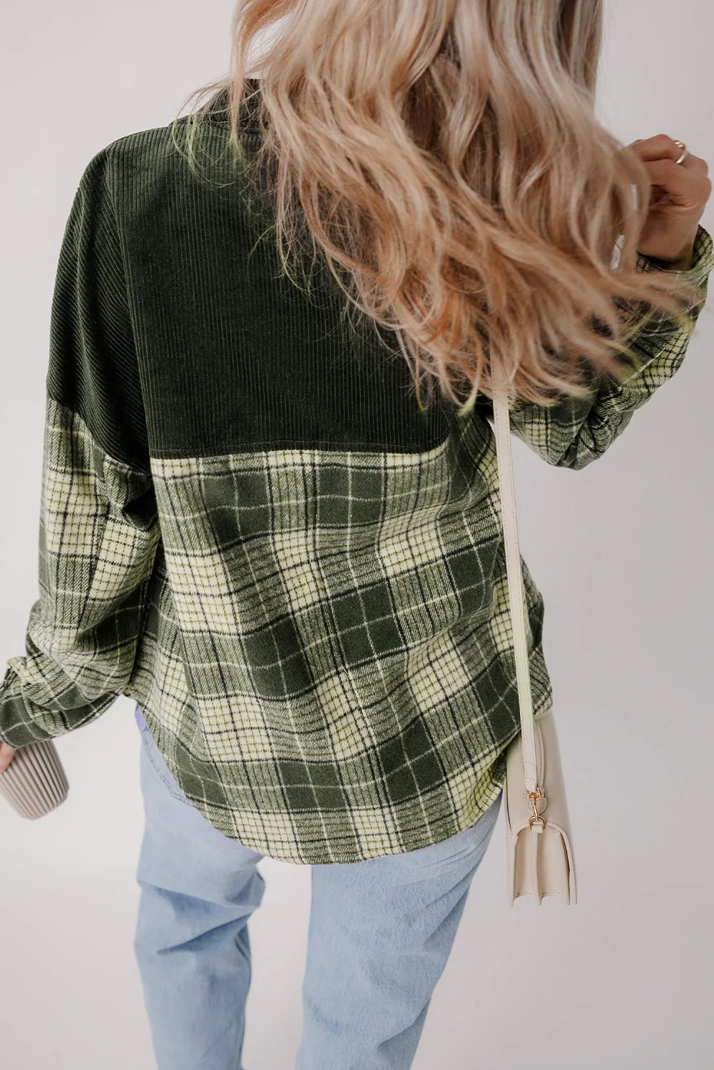 Casual Plaid Corduroy Jacket