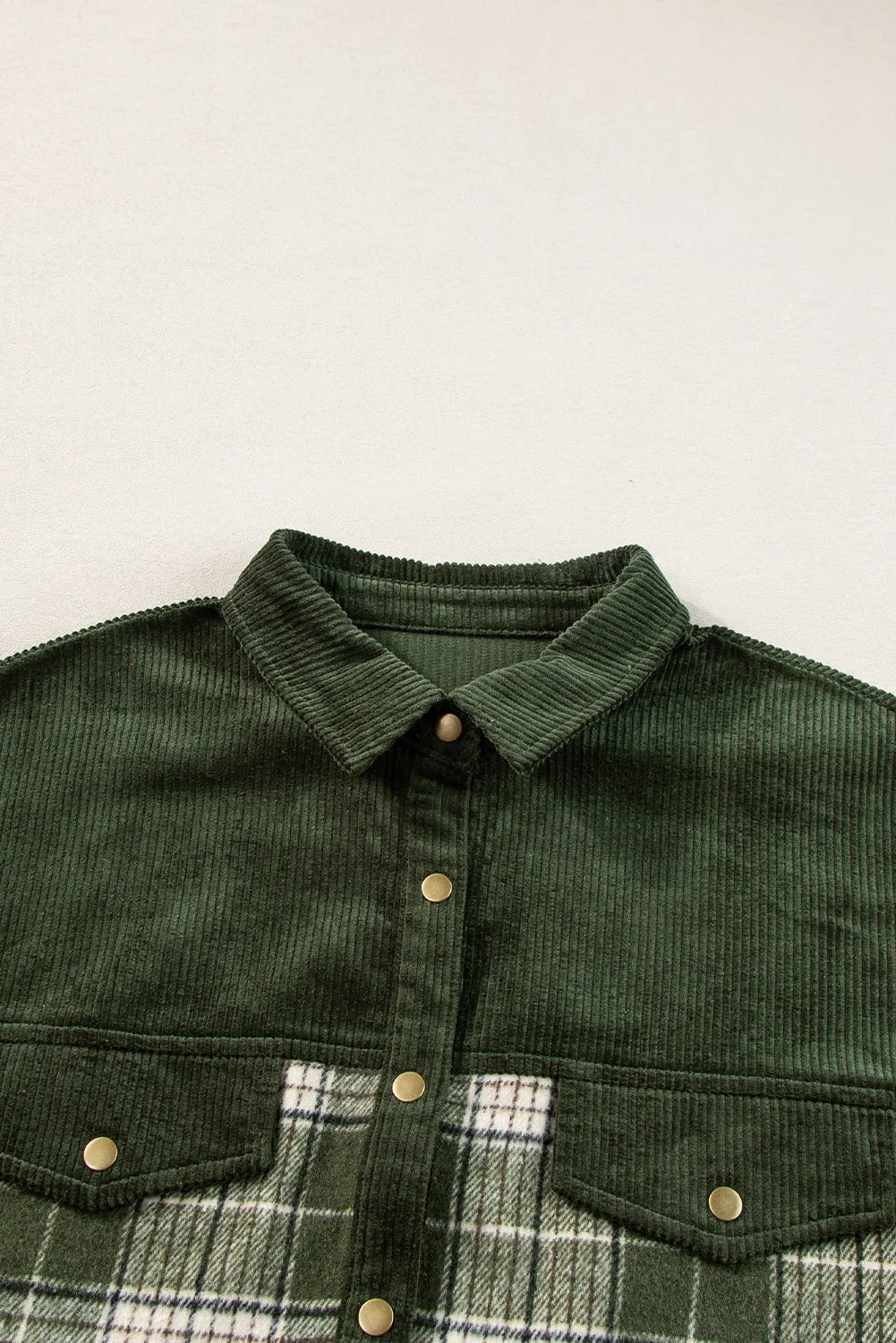 Casual Plaid Corduroy Jacket