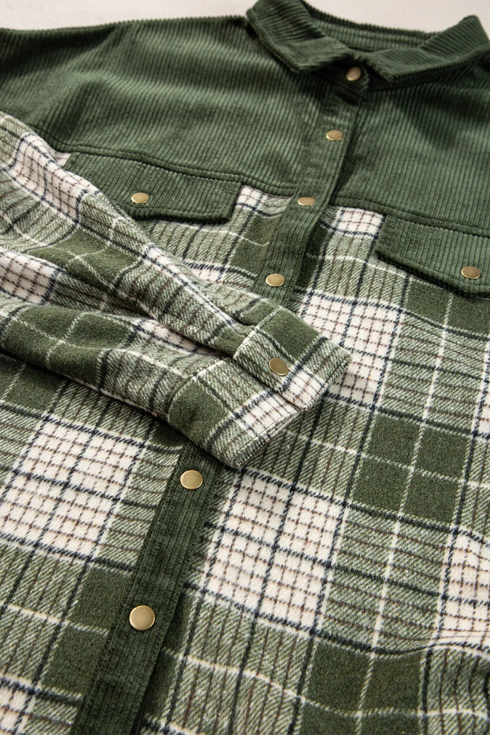 Casual Plaid Corduroy Jacket