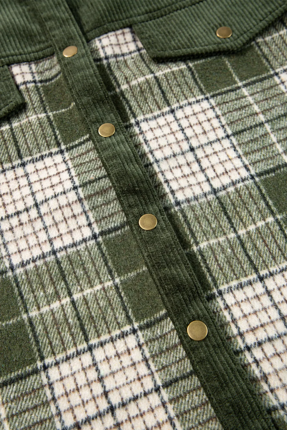 Casual Plaid Corduroy Jacket