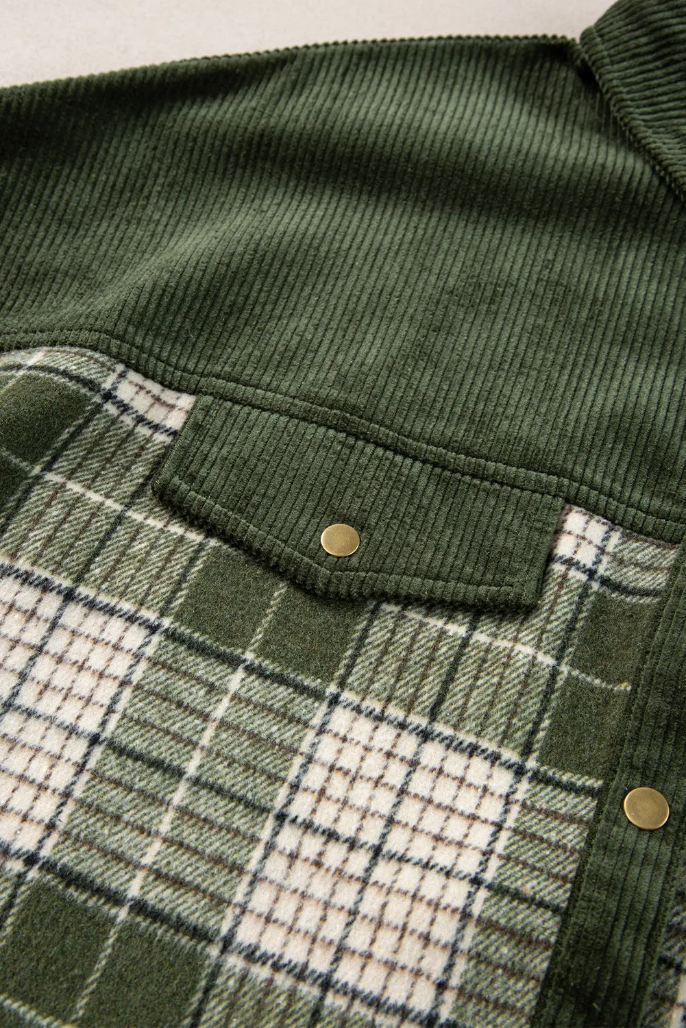 Casual Plaid Corduroy Jacket