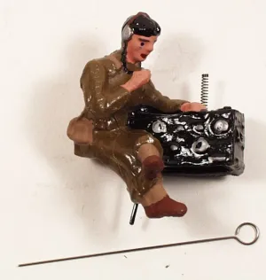 Composition Toy Soldier Figure Radio Operator