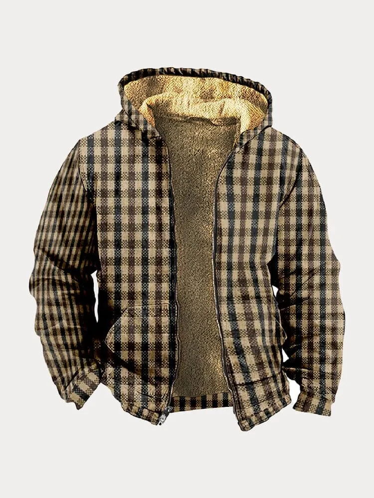 Cozy Plaid Hooded Jacket