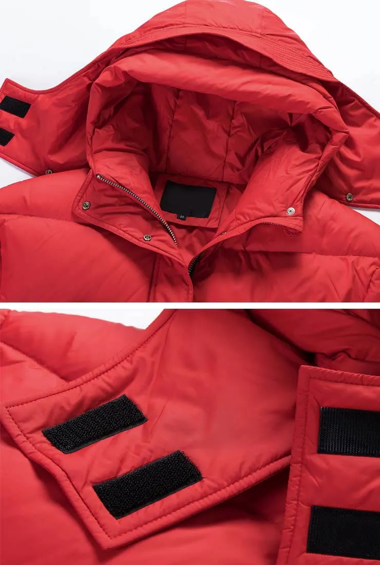 Hooded Belted Down Puffer Long Warm Jacket
