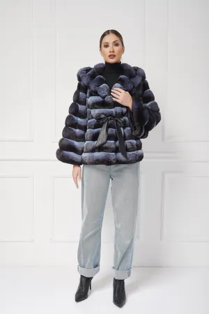 Hooded Chinchilla Fur Jacket