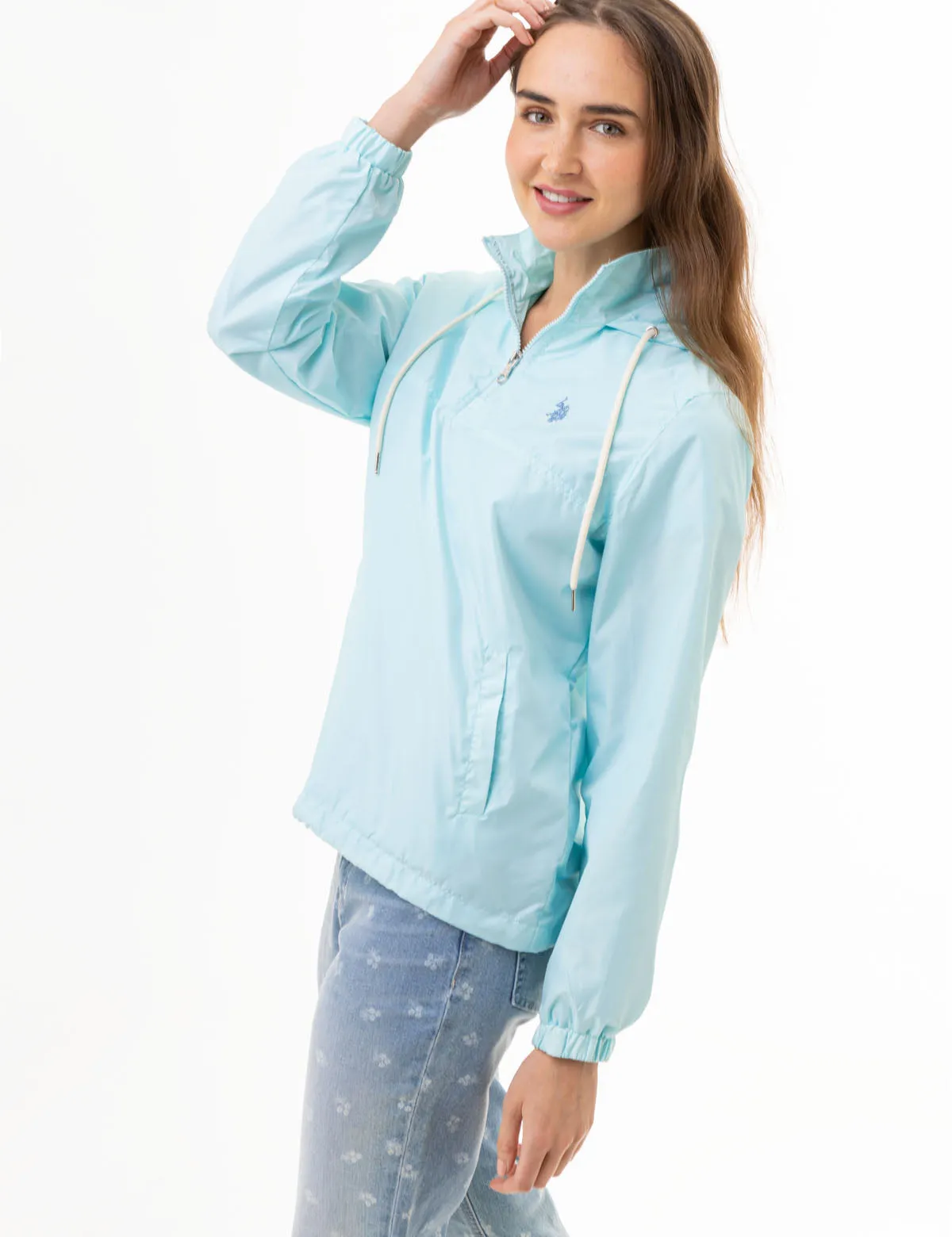 HOODED QUARTER ZIP WINDBREAKER