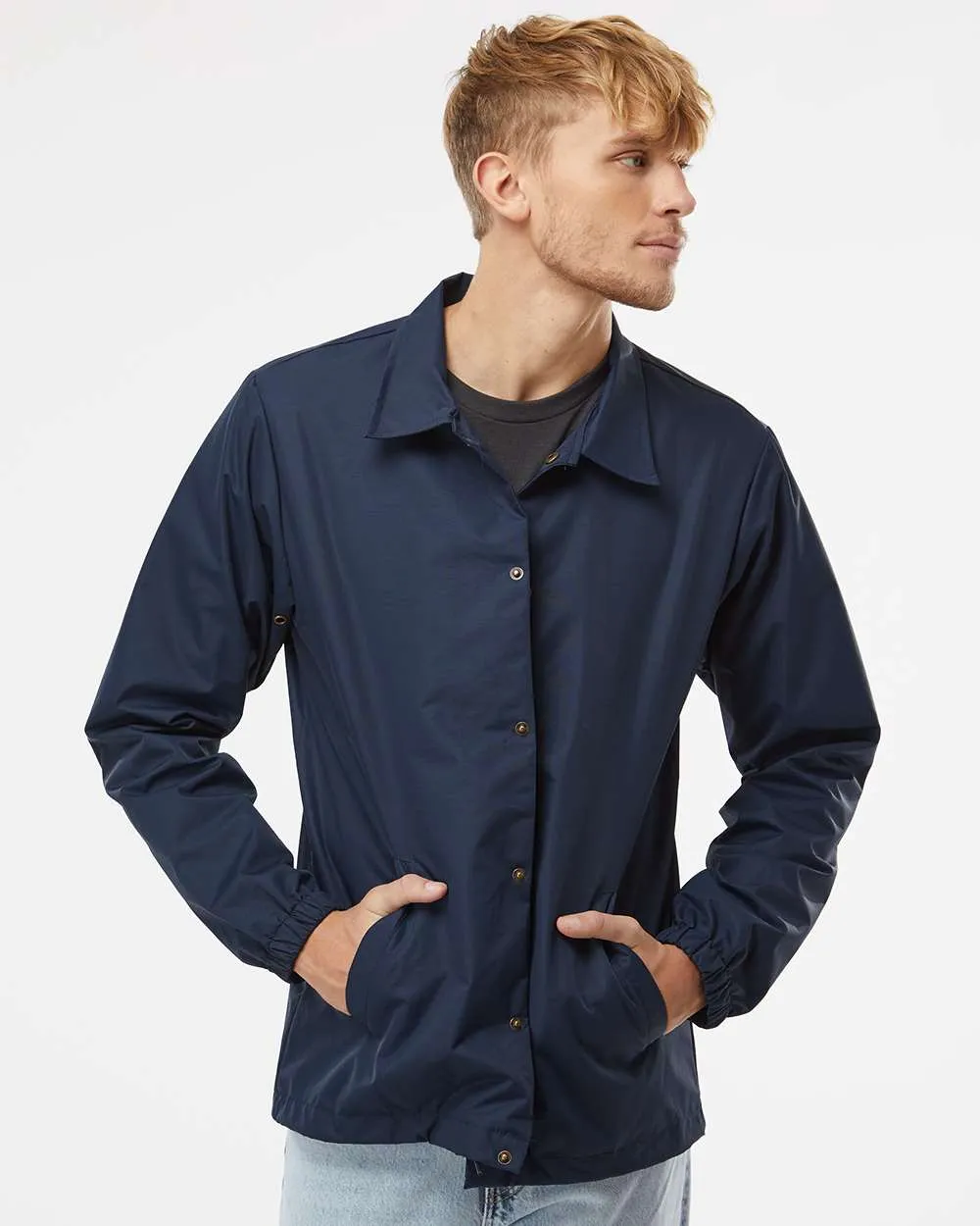 Independent Trading Co. Water-Resistant Windbreaker Coach’s Jacket