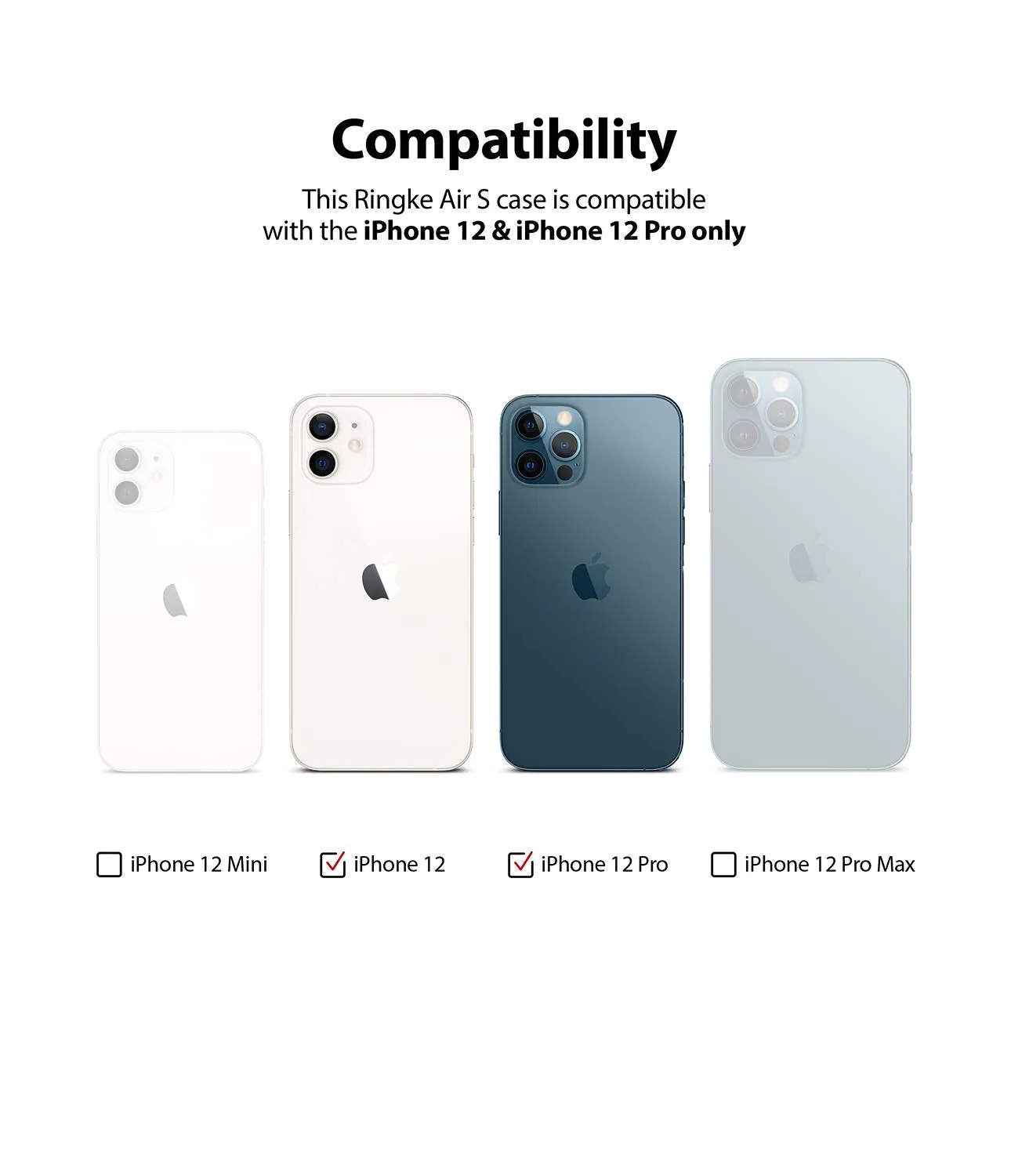 iPhone 12 / 12 Pro Back Cover Case | Air S - Black