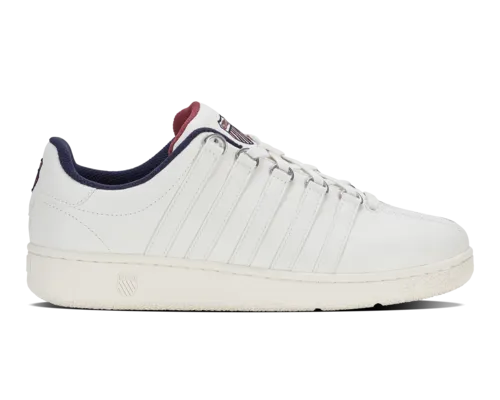 K-Swiss Men's Classic Vn Brilliant White Peacoat Tibetan Red Shoes