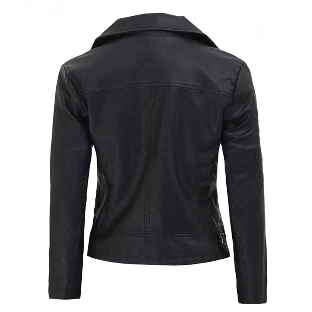 Lambskin Asymmetrical Leather Jacket Women