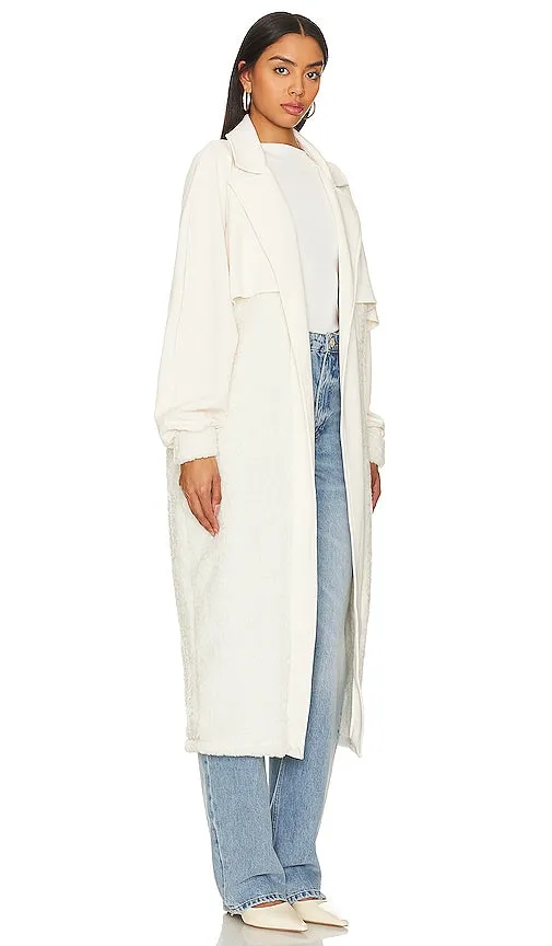 Lanston Sherpa Trench Coat in Cream