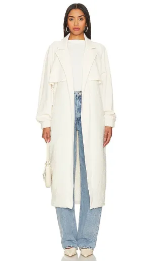 Lanston Sherpa Trench Coat in Cream