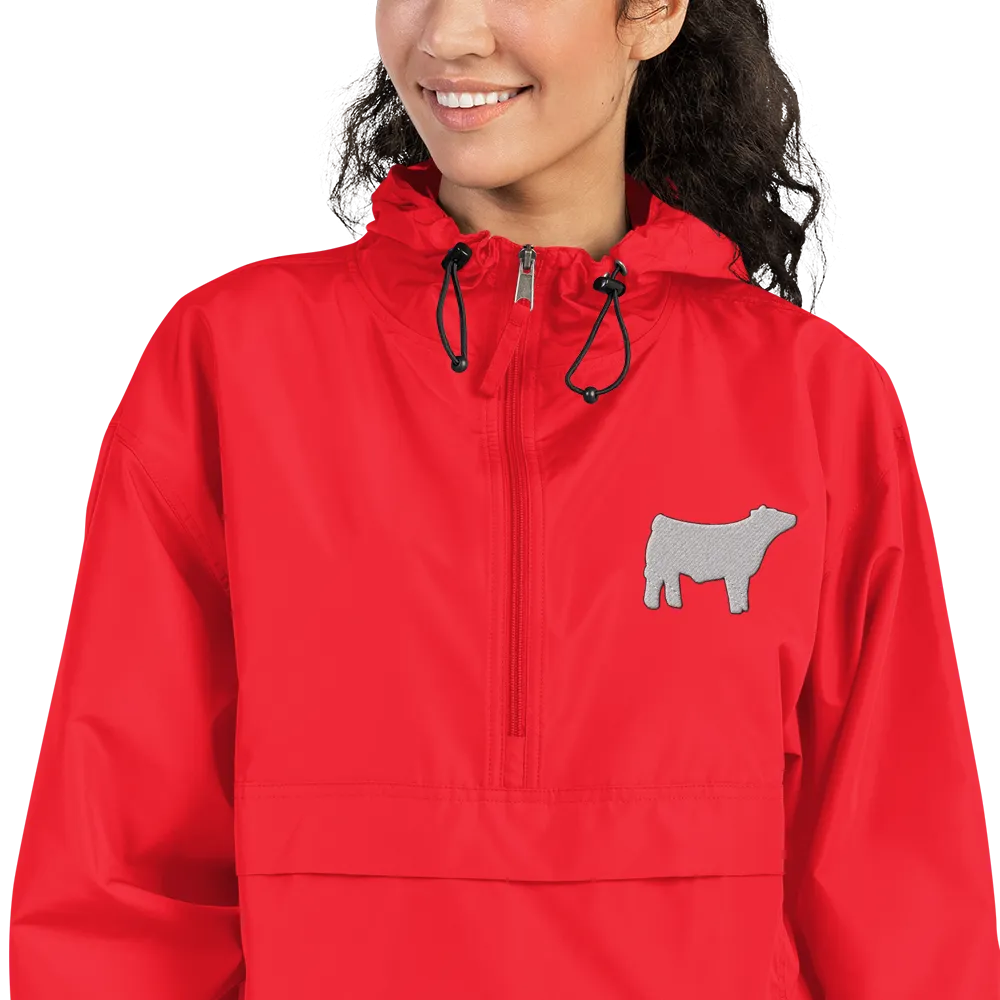 Livestock Show Market Steer Embroidered Packable Jacket - Wash Rack Pullover Jacket