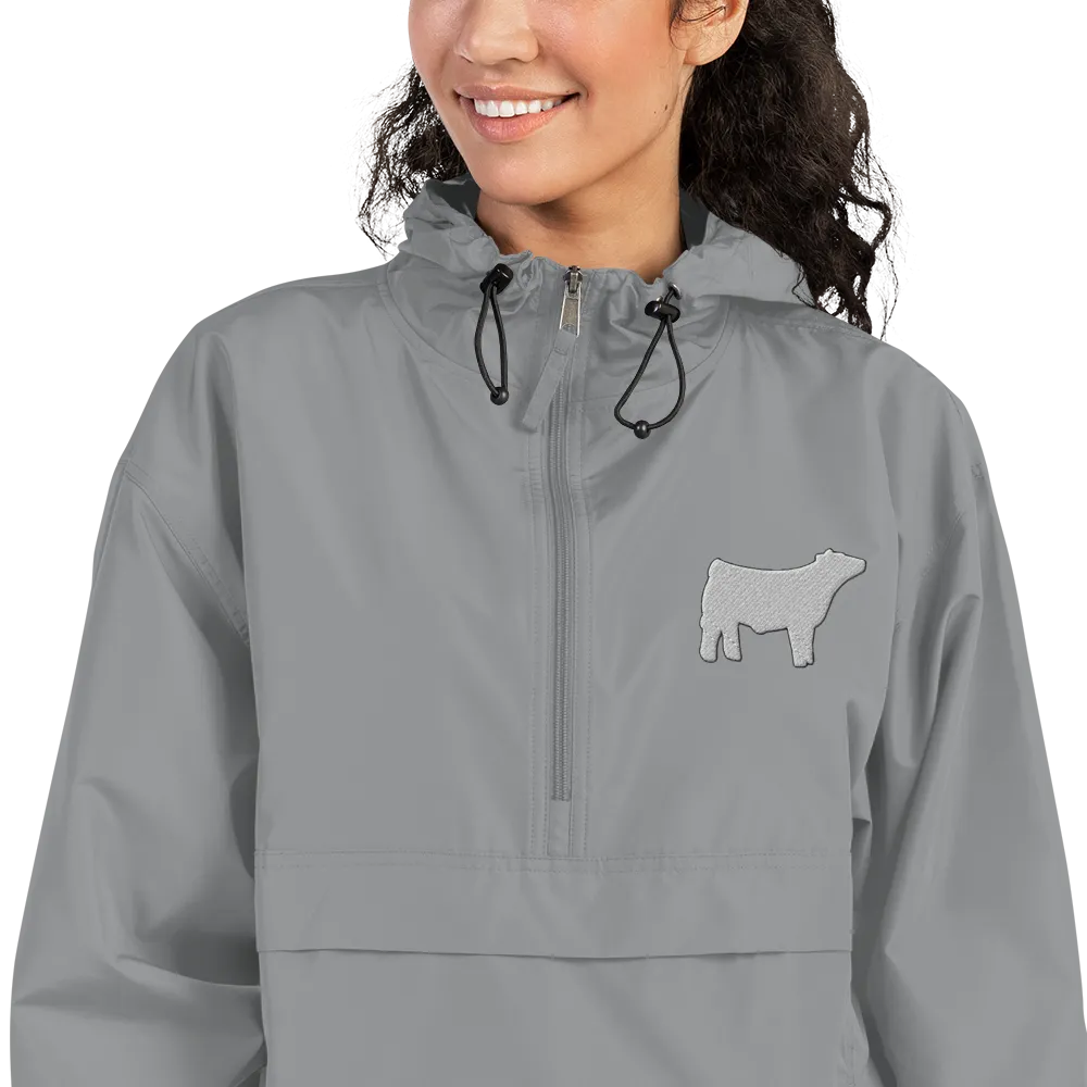Livestock Show Market Steer Embroidered Packable Jacket - Wash Rack Pullover Jacket