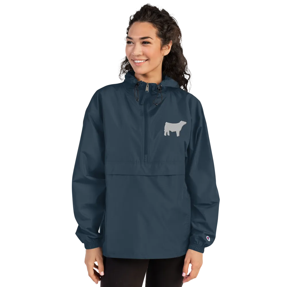 Livestock Show Market Steer Embroidered Packable Jacket - Wash Rack Pullover Jacket