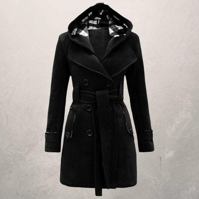 Lyssia | Hooded Peacoat - Elegant Winter Coat, Stylish & Warm