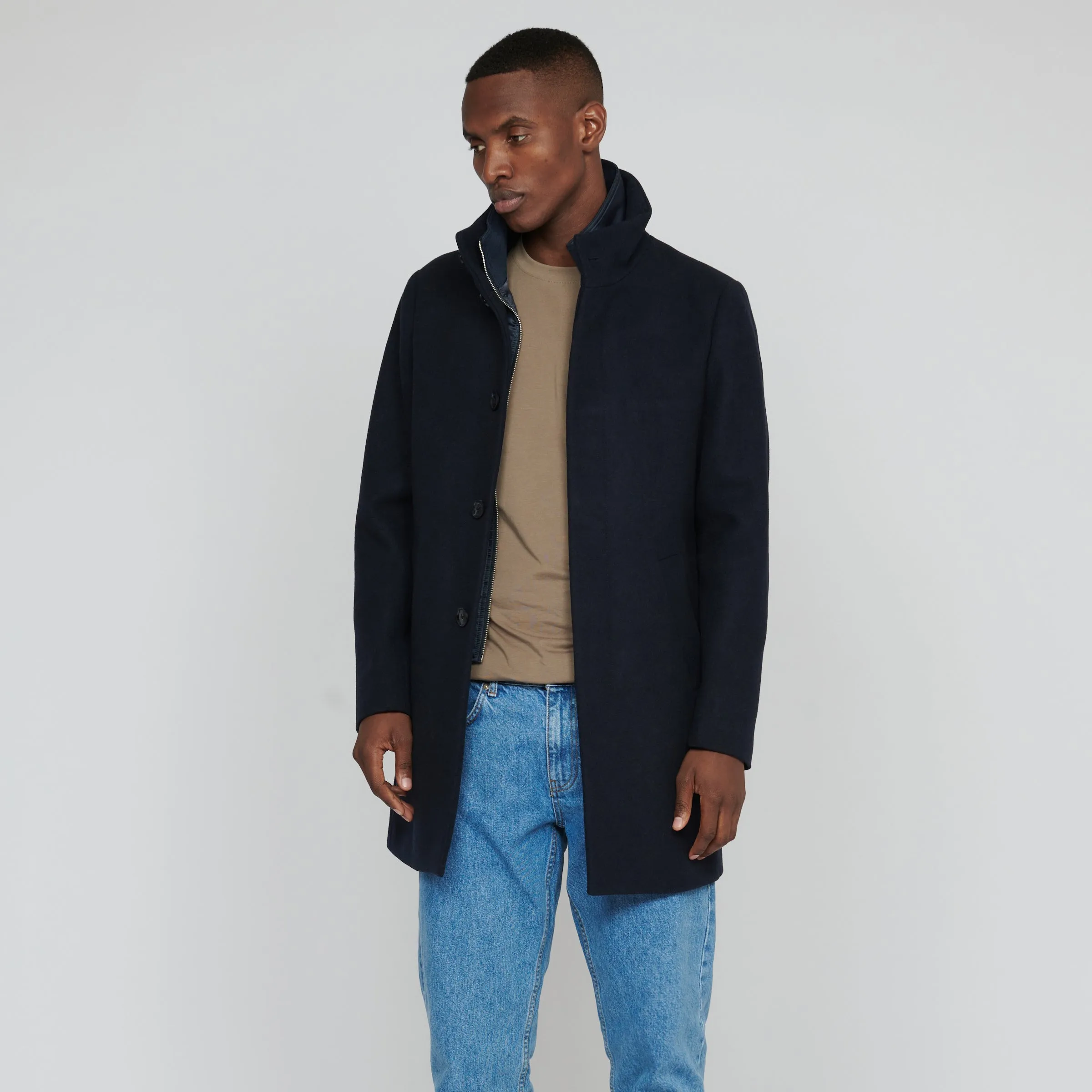 Matinique Harvey Wool Coat Navy