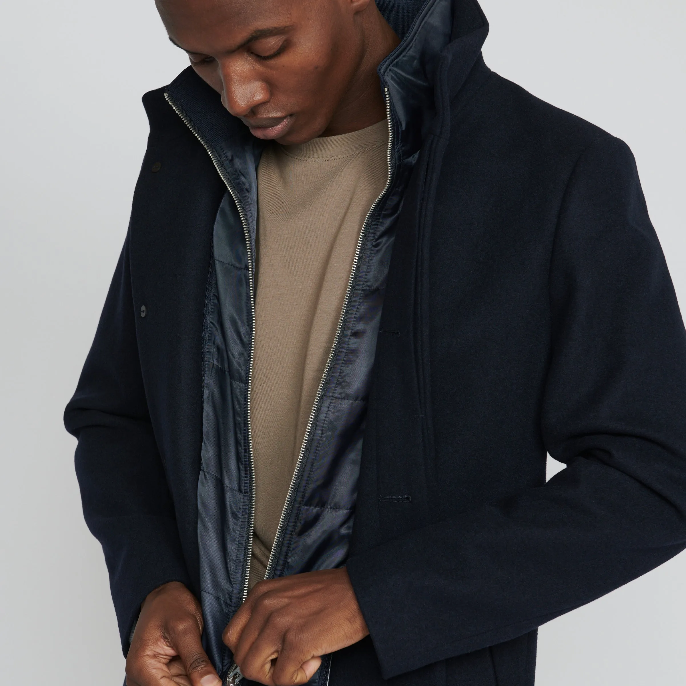 Matinique Harvey Wool Coat Navy