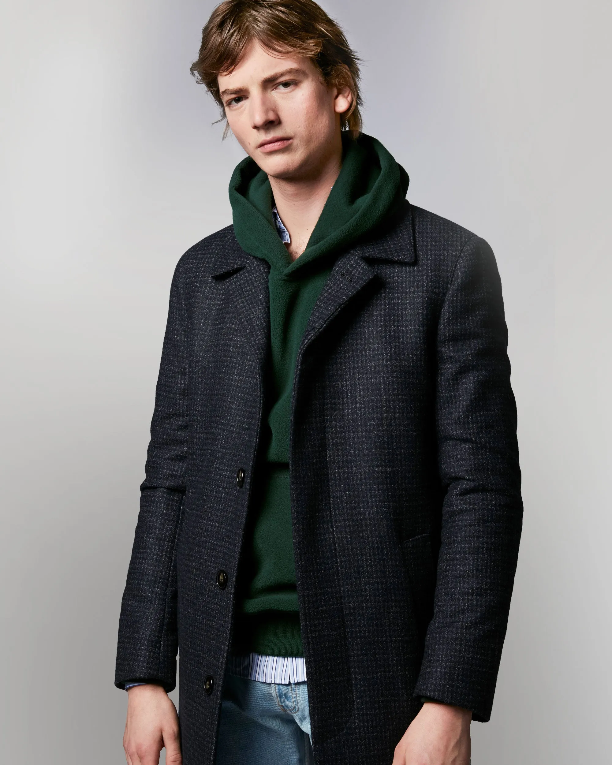 Maximus - Navy Houndstooth - Italian Wool