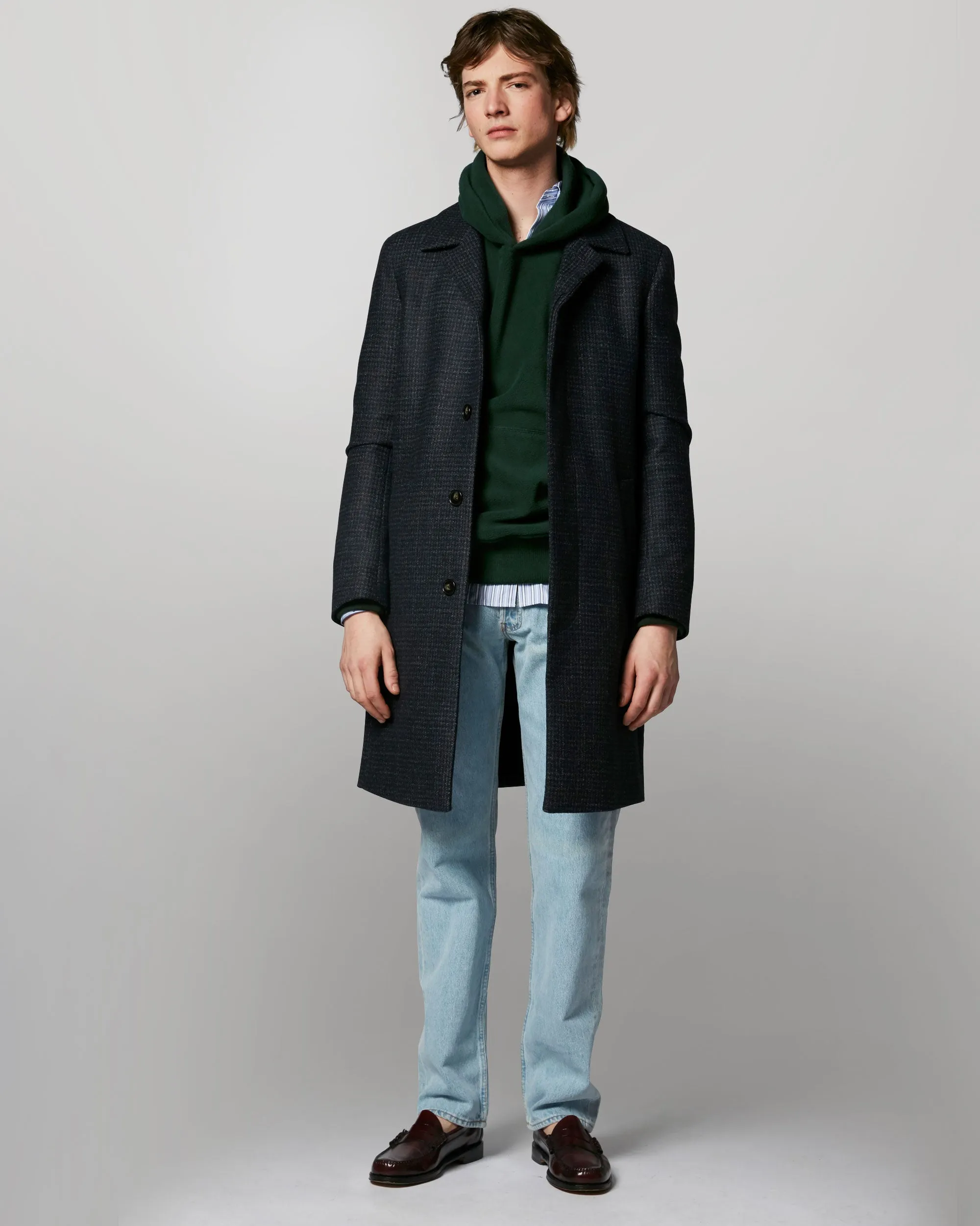 Maximus - Navy Houndstooth - Italian Wool