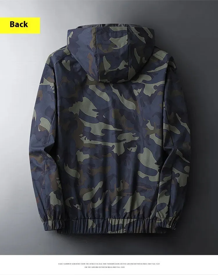 Men's Casual Hooded Camouflage Printed Jacket