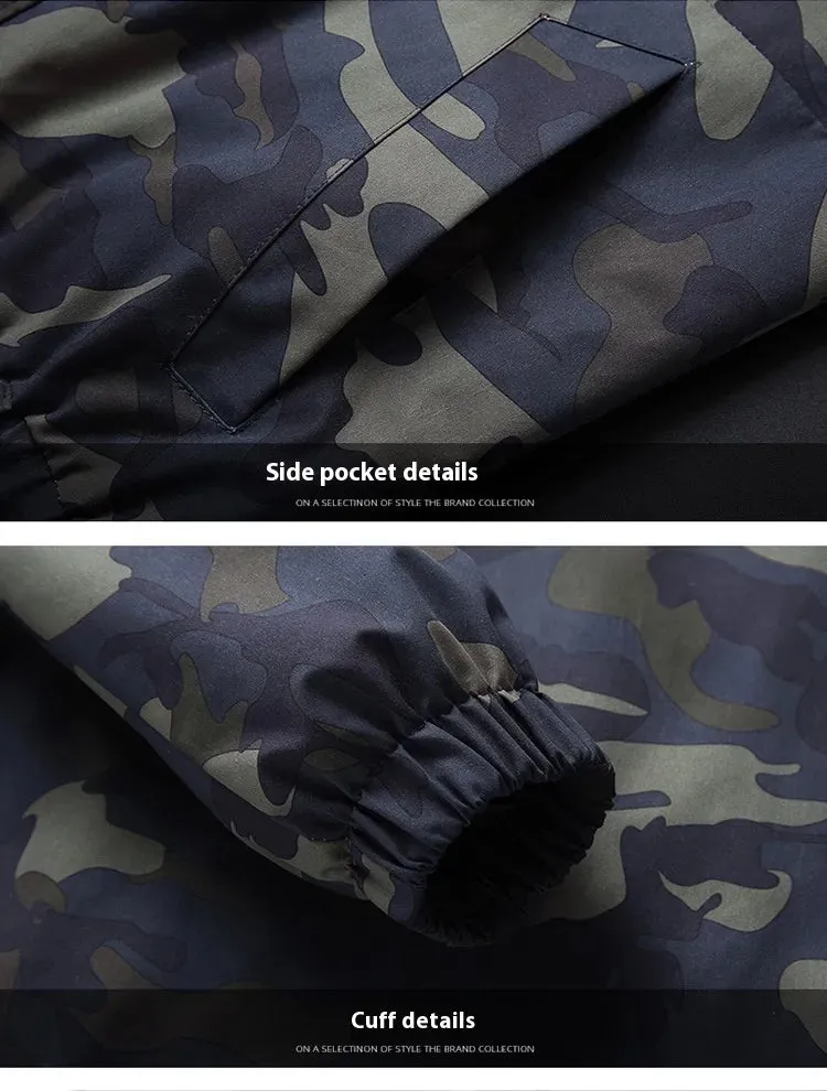 Men's Casual Hooded Camouflage Printed Jacket