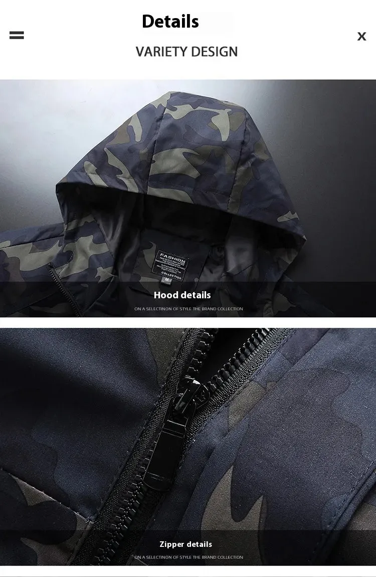 Men's Casual Hooded Camouflage Printed Jacket