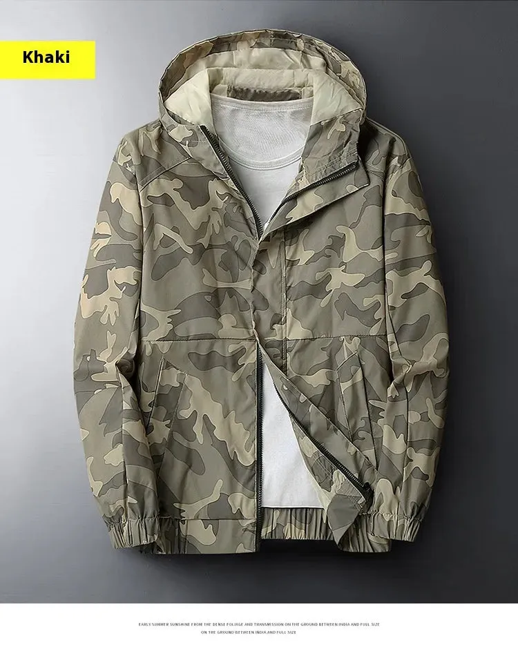 Men's Casual Hooded Camouflage Printed Jacket
