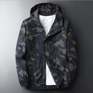 Men's Casual Hooded Camouflage Printed Jacket