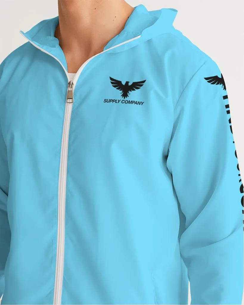 Men's FYC Supply Company High Seas Light Blue Water Resistant Lightweight Windbreaker