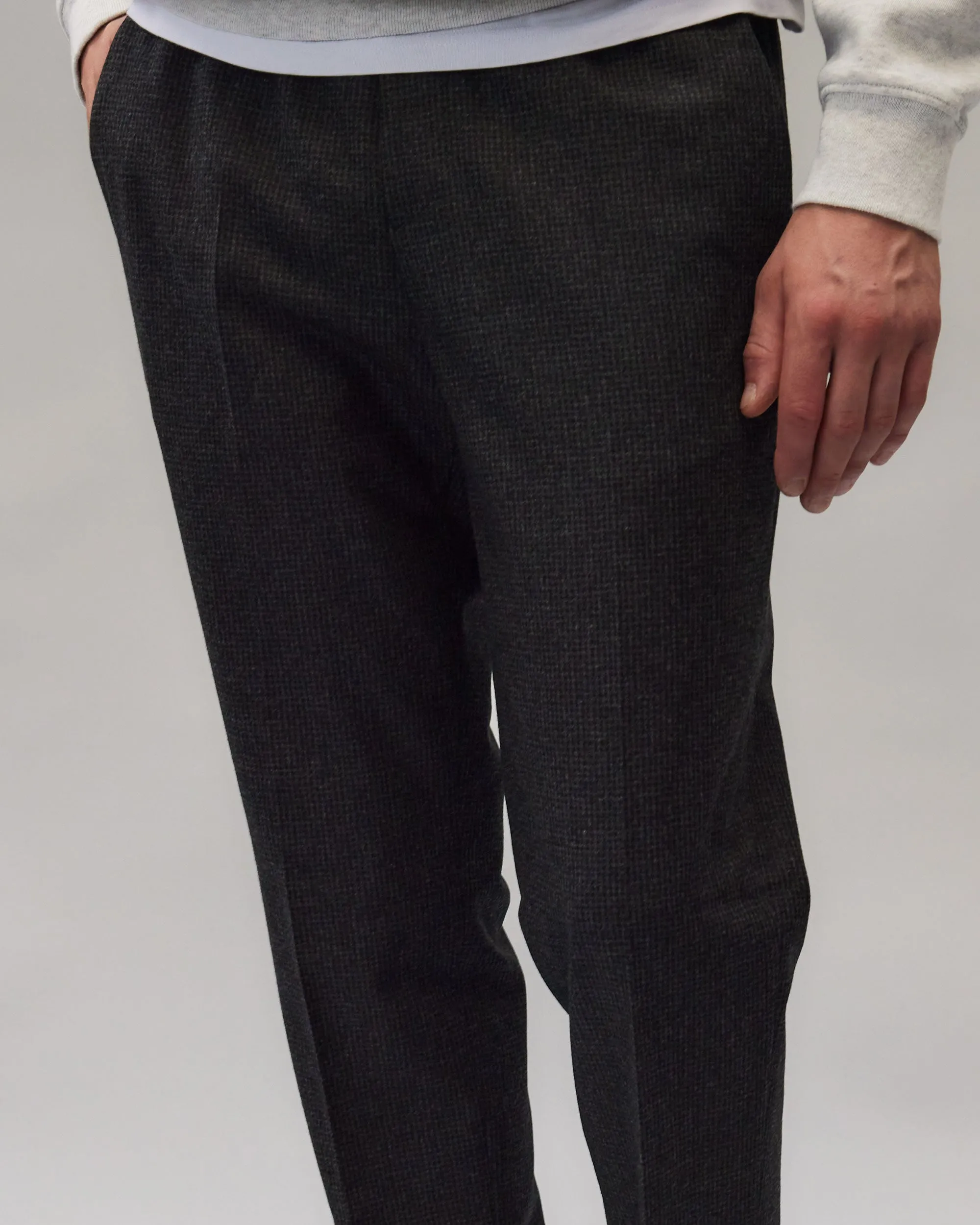 Paolo - Anthracite Houndstooth - Wool Flannel