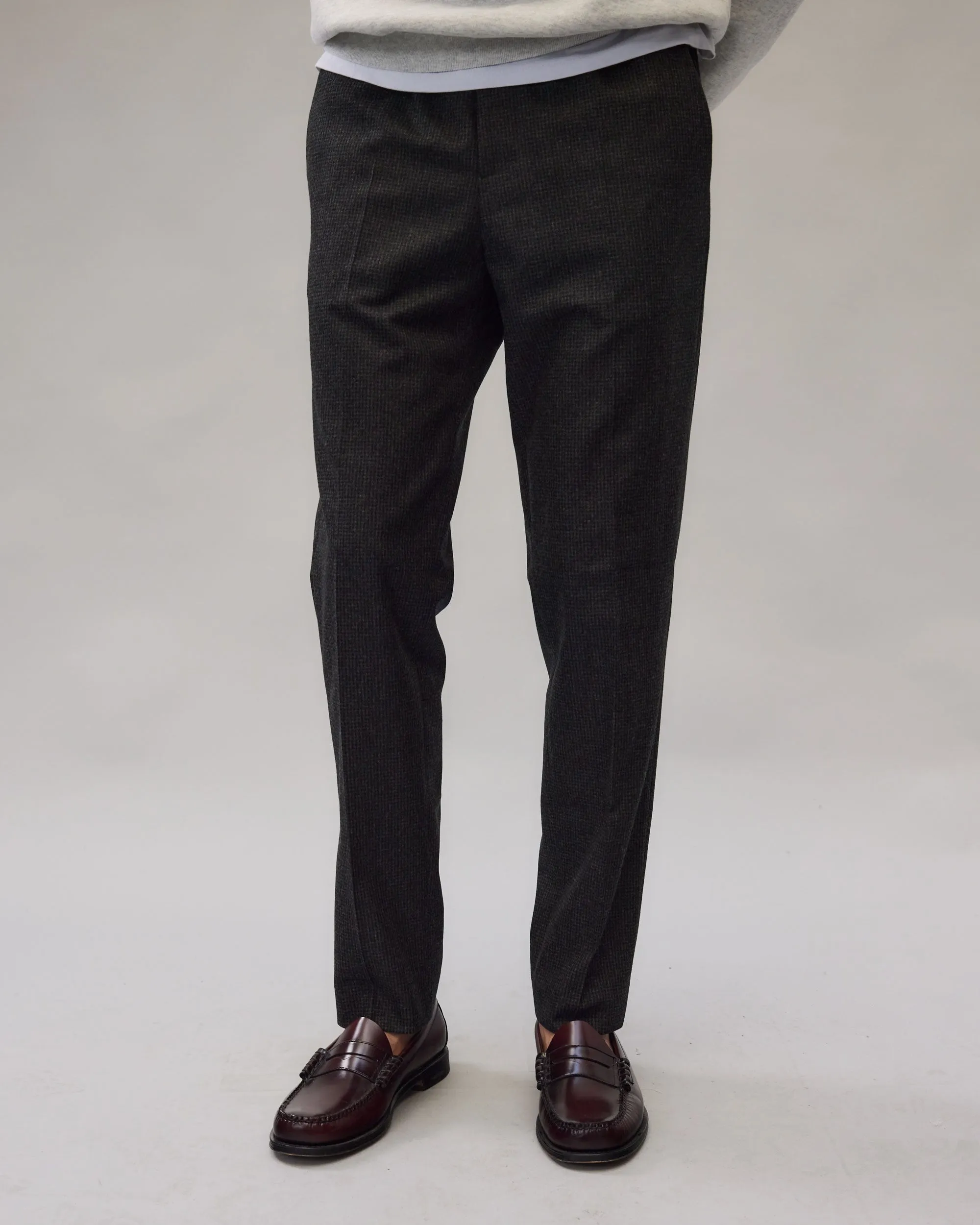 Paolo - Anthracite Houndstooth - Wool Flannel