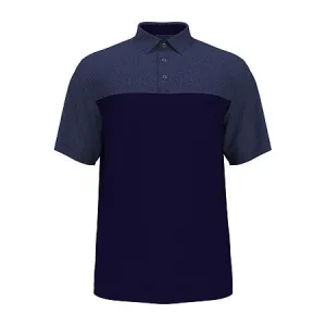 PGA TOUR Mens Athletic Fit Airflux Birdseye Polo Shirt Peacoat Blue  Small