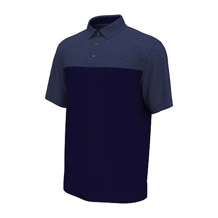 PGA TOUR Mens Athletic Fit Airflux Birdseye Polo Shirt Peacoat Blue  Small